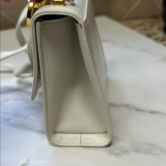 Salvatore Ferragamo White and Gold Crossbody Bag with leather strap - Picture 5 of 8